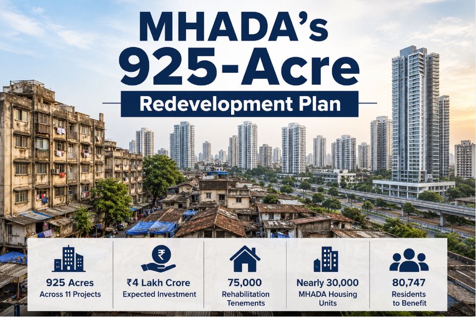 Mumbai’s ₹4 Lakh Crore Housing Reset: How MHADA’s 925-Acre Redevelopment Plan Could Redefine Urban Living